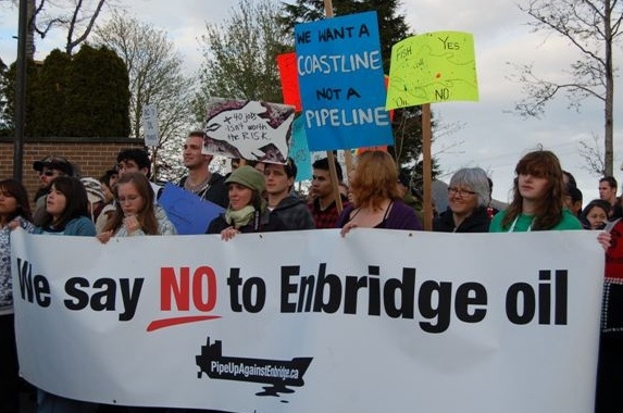 One of many recent protests against Enbridge. (http://pipeupagainstenbridge.ca/)