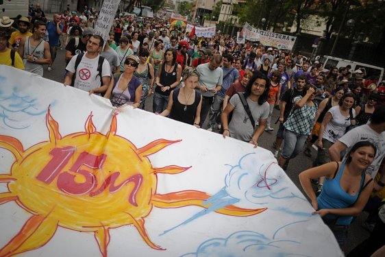 All across Spain crowds are marking the anniversary of the 15-M movement. (Photo: Occupy Spain)