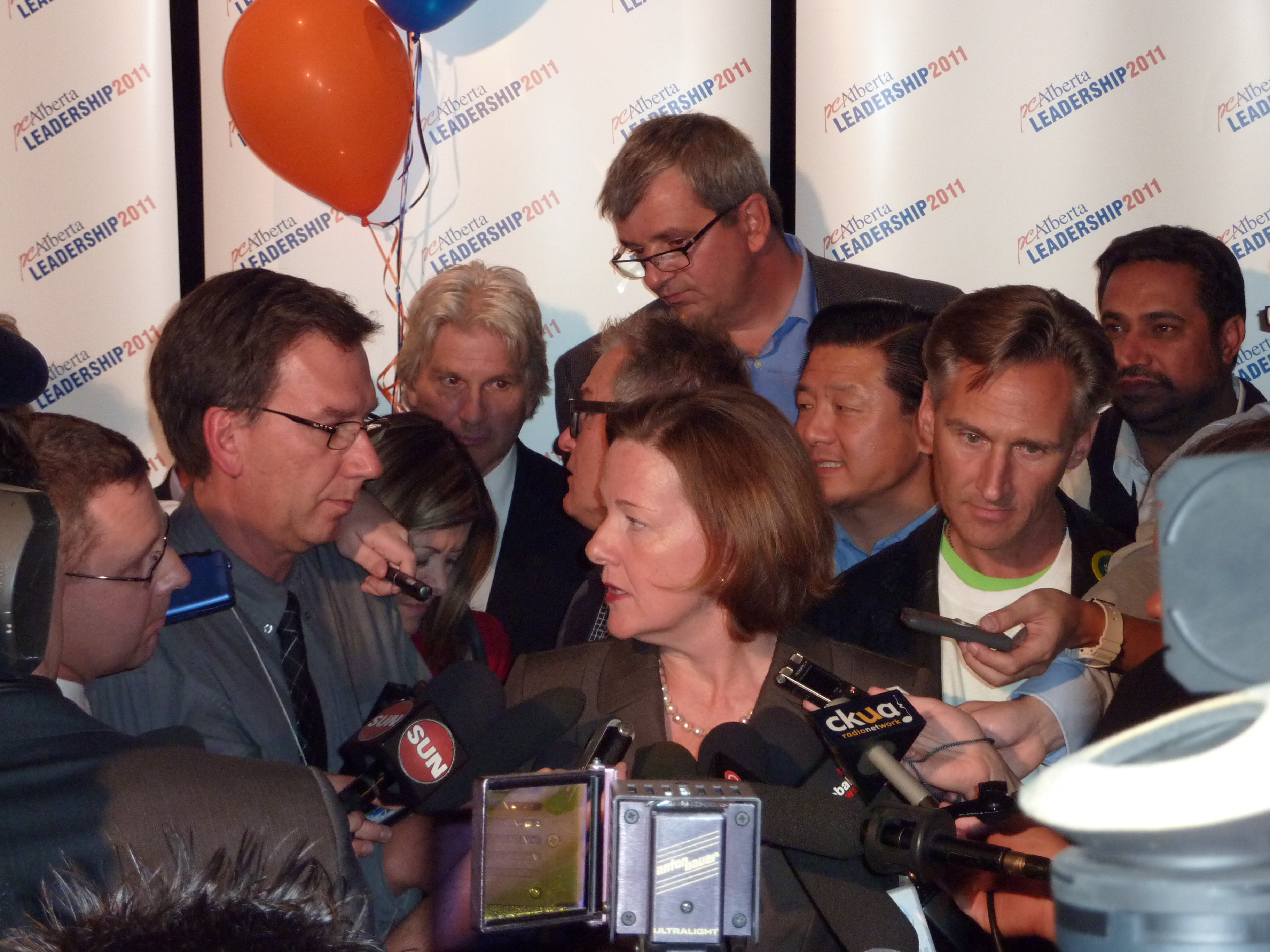 Alison Redford, moments after her victory