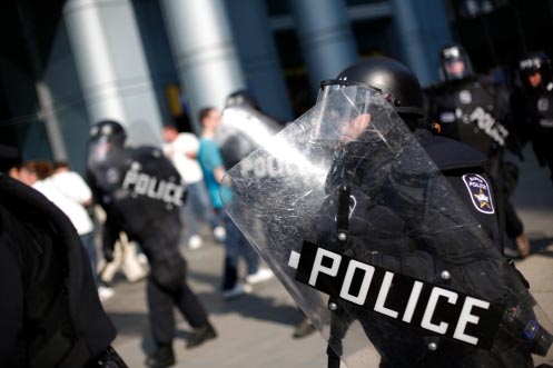 Last summer's G20 gave police extra overtime and brutality experience in Toronto. Photo: Ty Snadden/tysnaden.com