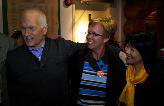 Jack Layton, Nycole Turmel, and Olivia Chow during the federal election campaign in April 2011. Photo: Nycole Turmel/flickr