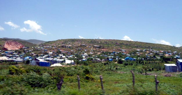 Haiti, June 2011: Unofficial settlements like this one are springing up on barren land outside of Port au Prince as Haiti's poor or those left homeless by the earthquake lose faith in reconstruction. Photo: Roger Annis