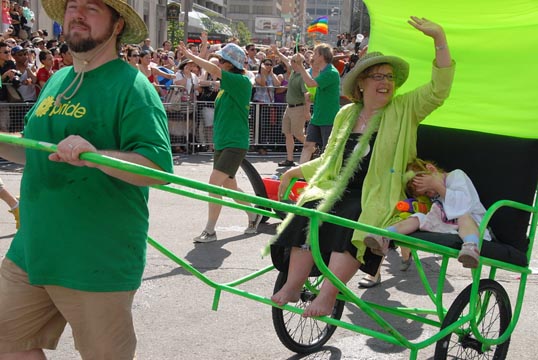 Federal Green Party leader Elizabeth May at 2011 Toronto Pride. Photo: BarrieGreens/Flickr