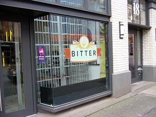 Bitter Tasting Room, Sean Heather's upscale pub on Hastings St., exemplifies the bitter taste of gentrification and exclusion for Downtown Eastside low-income residents. Photo: Dave Diewert