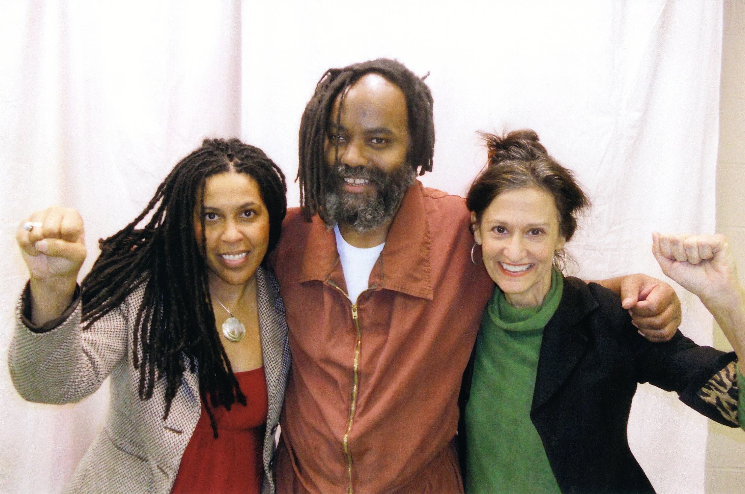 Johanna Fernandez, Mumia Abu-Jamal, Heidi Boghosian. Photo courtesy of Johanna Fernandez.