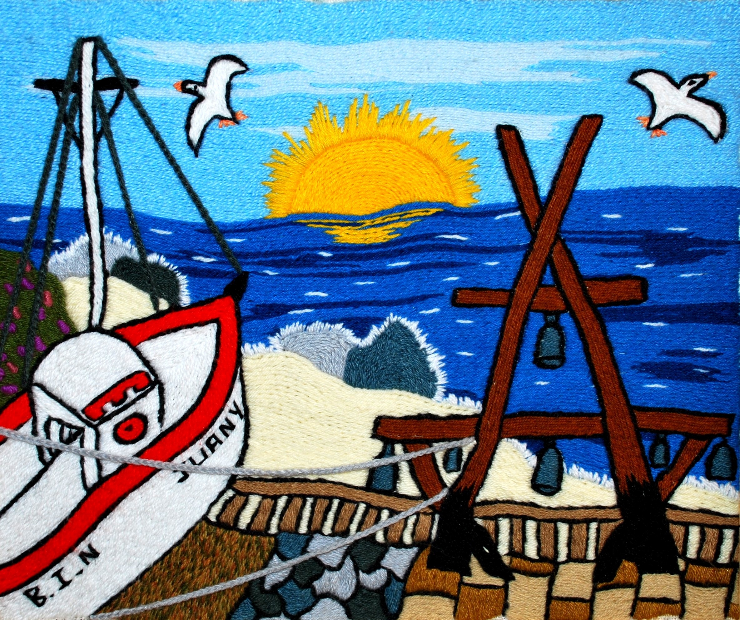 Isla Negra - knitted scene - cropped