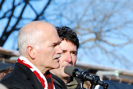 Jack Layton speaks at an anti-prorogation rally in Ottawa on Jan. 23, 2010. Photo: Xiaozhuli/flickr