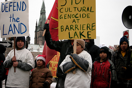 Protest in Ottawa by the Algonquin people protesting the mining at Barriere, Dec. 2010. Photo: alienbeatpoet/Flickr