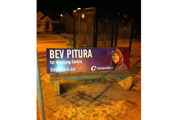 Forget the non-confidence vote, it's on: Thursday night, 8 p.m., Conservative federal candidate for Winnipeg Centre, Bev Pitura, is tooled up for her election campaign.  Photo: Rick Harp