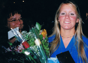 Jessie Foster (right) at her 2002 high school graduation with her mother, Glendene Grant. Jessie went missing in Las Vegas in March 2006 and her mother believes she is the victim of human trafficking. Photo courtesy of Glendene Grant.