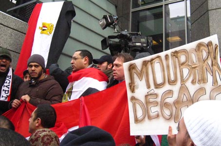 Montreal protest in support of Egypt, Jan. 28, 2011. Photo: Sarah Ghabrial