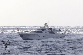 An image released by the Israel Defence Forces (IDF) shows one of the two Gaza-bound boats carrying pro-Palestinian activists in the Mediterranean Sea Nov. 4, 2011. (REUTERS/Handout/IDF)