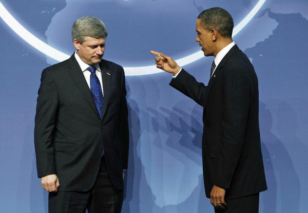 Barack Obama reprimands Stephen Harper