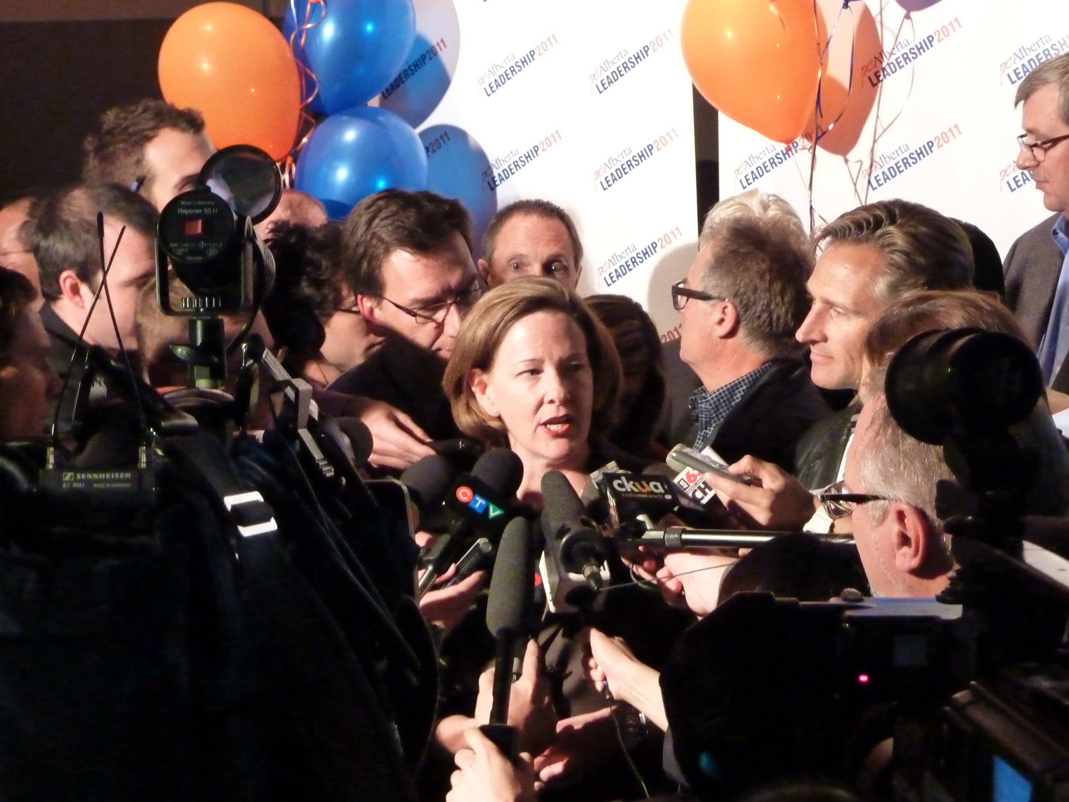 Alberta Premier Alison Redford, moments after her Oct. 2 victory