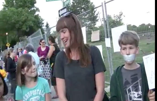 Tree cutting protest at Lansdowne Park/Sylvia Holden Park