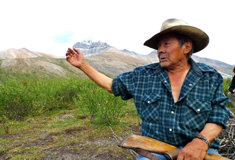 Na-cho Nyak Dun elder Jimmy Johnny describes his love for the Peel Watershed in the Yukon, where 20 per cent is under threat from mining plans. Photo: Shannon Thompson