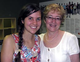 Brigette DePape and the national chairperson of the Council of Canadians, Maude Barlow.