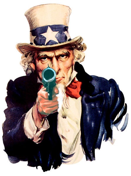 Uncle sam with gun