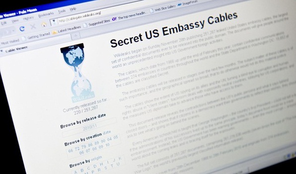 View of the WikiLeaks homepage. Photo: Prism Magazine