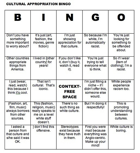 appropriation bingo