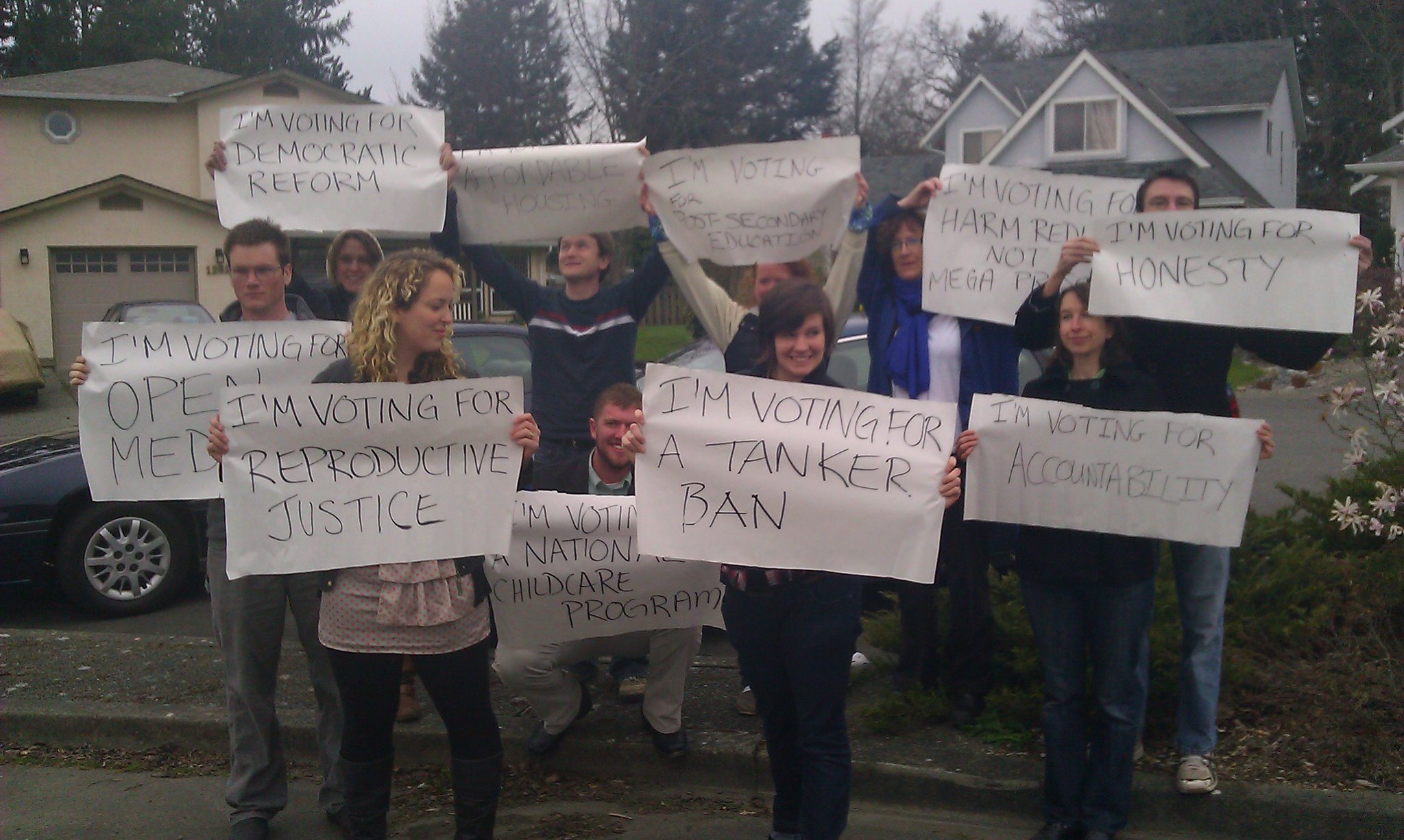 Youth rally outside of Harper Rally