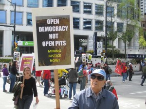 A recent protest against Goldcorp in Vancouver. (Photo: http://ithinkmining.com)