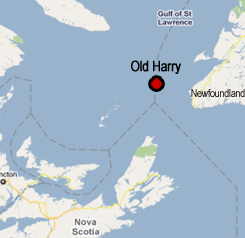 Map of Old Harry in Gulf of St. Lawrence