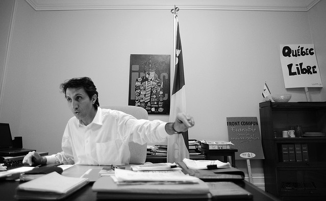 Amir Khadir in his Quebec City office. (Photo: Michaël Pineault)
