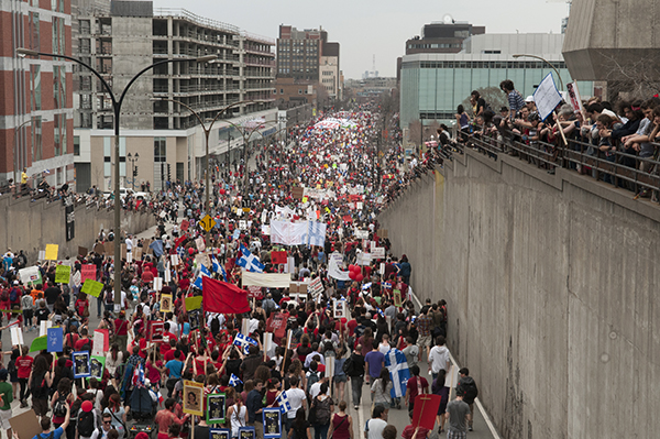 Quebec student strike protest. (Photo: Darren Ell)