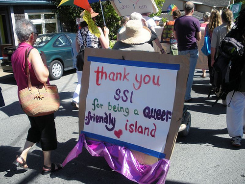 An image from Salt Spring Island's very first Pride parade in 2008.