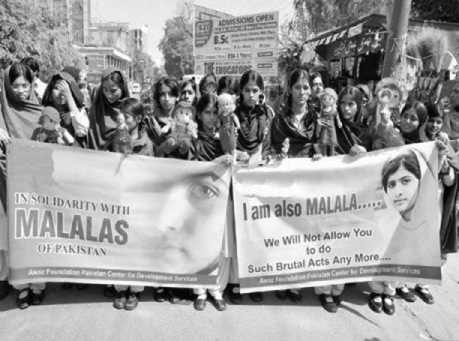 On the many protest rallies held in support of Malala. (Photo: nation.com.pk)