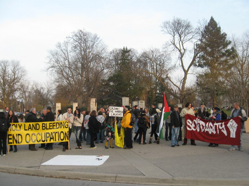 Protest for Gaza in London, Ontario. (Photo: Kevin Jones)