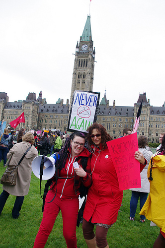 A pro-choice rally on Parliament Hill earlier this year. (Photo:  Jenn Farr)