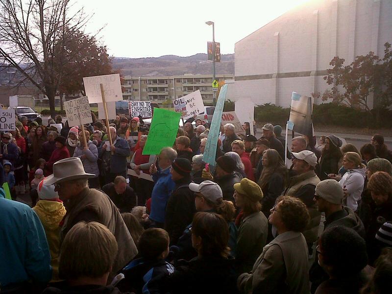 Protest outside the Kamloops office of Environment Minister Terry Lake.