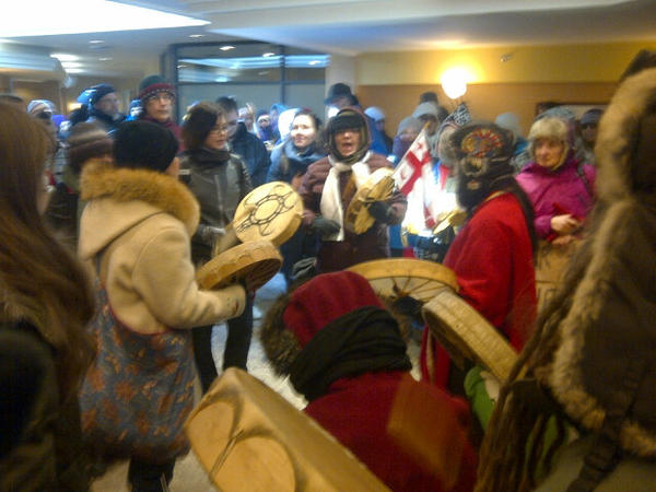 Idle No More action in Halifax gets underway.