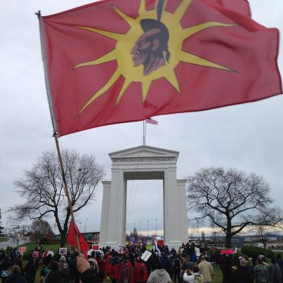 Idle No More rally at the U.S.-Canada border near Vancouver, B.C.