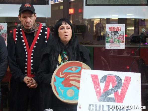 Indigenous activists protest their eviction from W2, December 19, 2012.