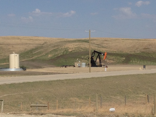 Fracking wells on Highway 567 outside of Calgary.