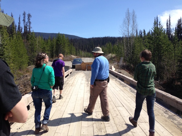 The bridge before Unist'ot'en territory where pithouses and permaculture gardens