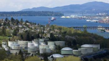 The terminal of Kinder Morgan's Trans Mountain pipeline in Burnaby, B.C.