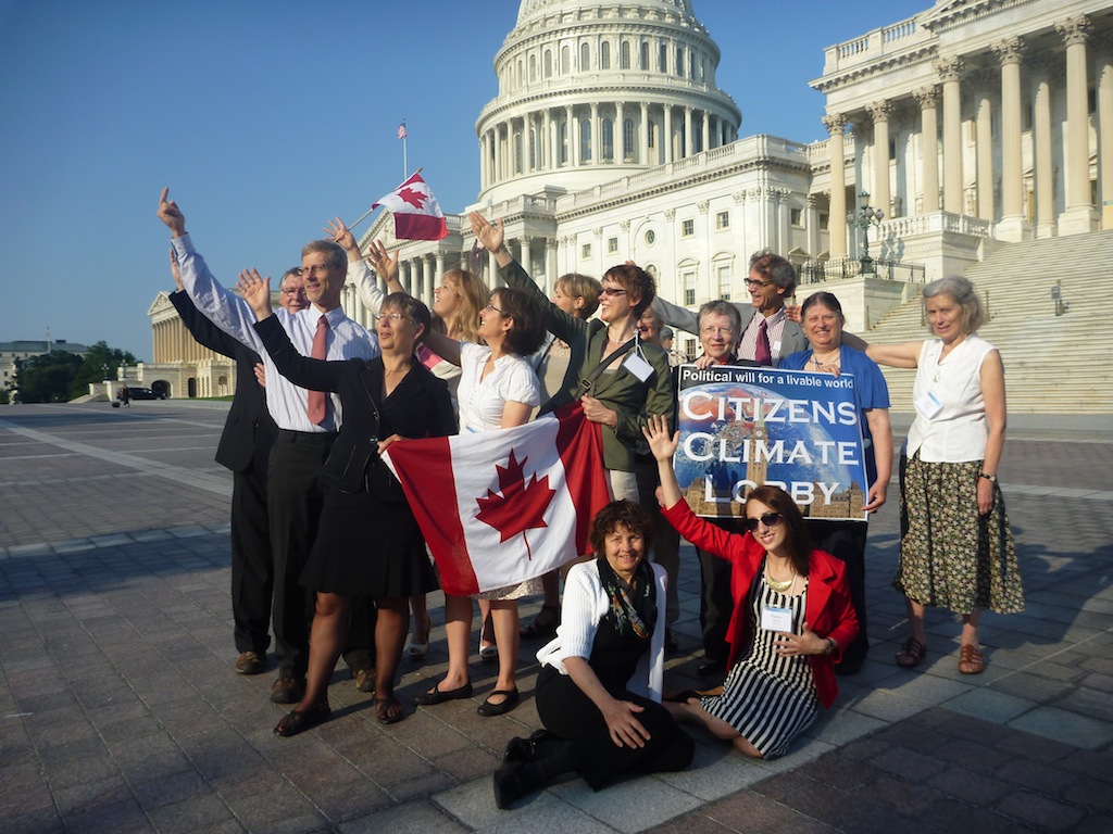 Canadian volunteers of the Citizens Climate Lobby get ready to lobby the U.S. Ho