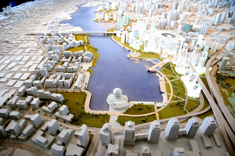 Model of False Creek. Photo: Maysa Phares