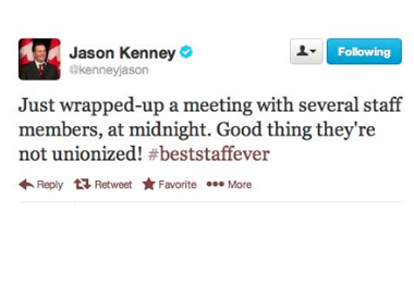 Screenshot from Jason Kenney twitter