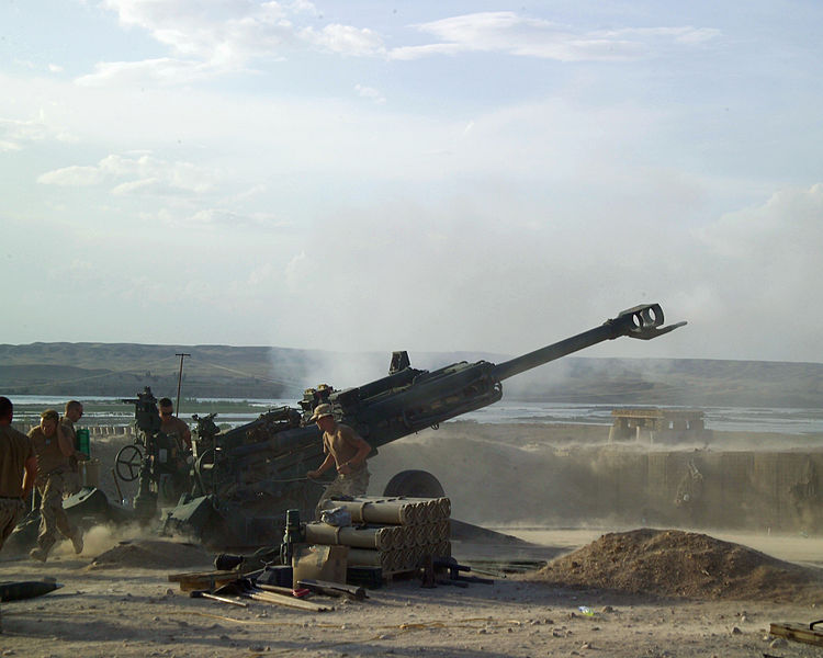 Canadian soldiers fire artillery in Afghanistan