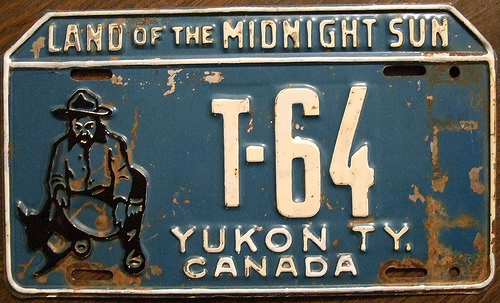 "YUKON 1953 undated license plate before tab addition" Image via Flickr  by Jerr