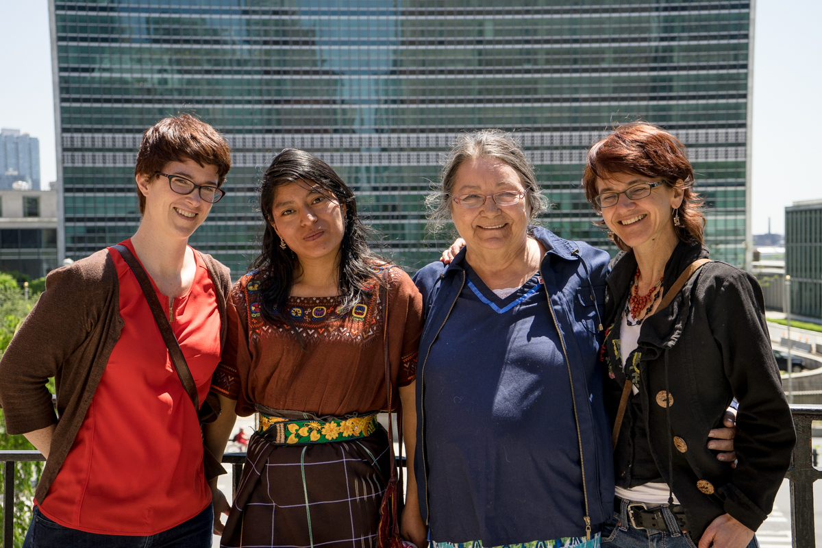 Tara Ward, Ana Guadalupe Matzier,  Alma Brooks and Rachel Warden outside the UN