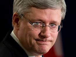 Stephen Harper grimaces