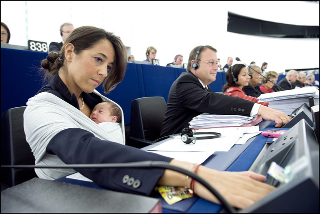 Licia Ronzulli voting with her 1 month old daughter on September 22, 2010. by Eu