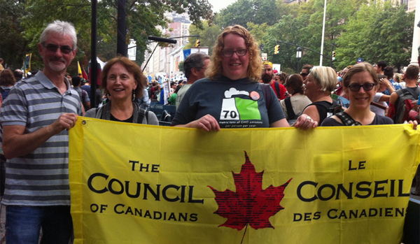 The Council of Canadians at the People's Climate March in New York City, Septemb