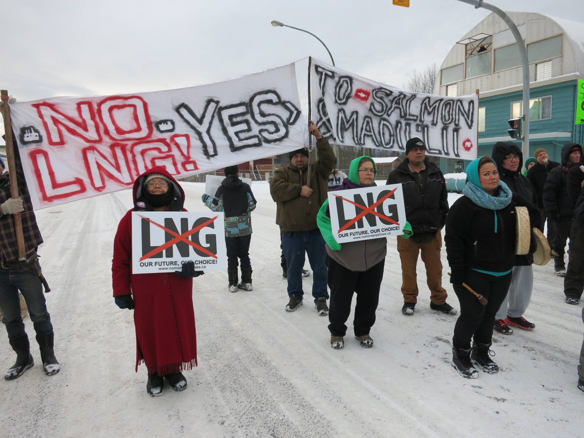 Highway 16 blocked by LNG protest Dec. 6